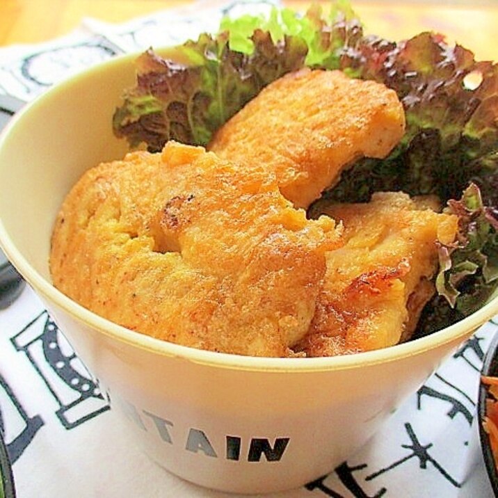 簡単&節約おかず♪鶏むね肉のごま味噌ピカタ
